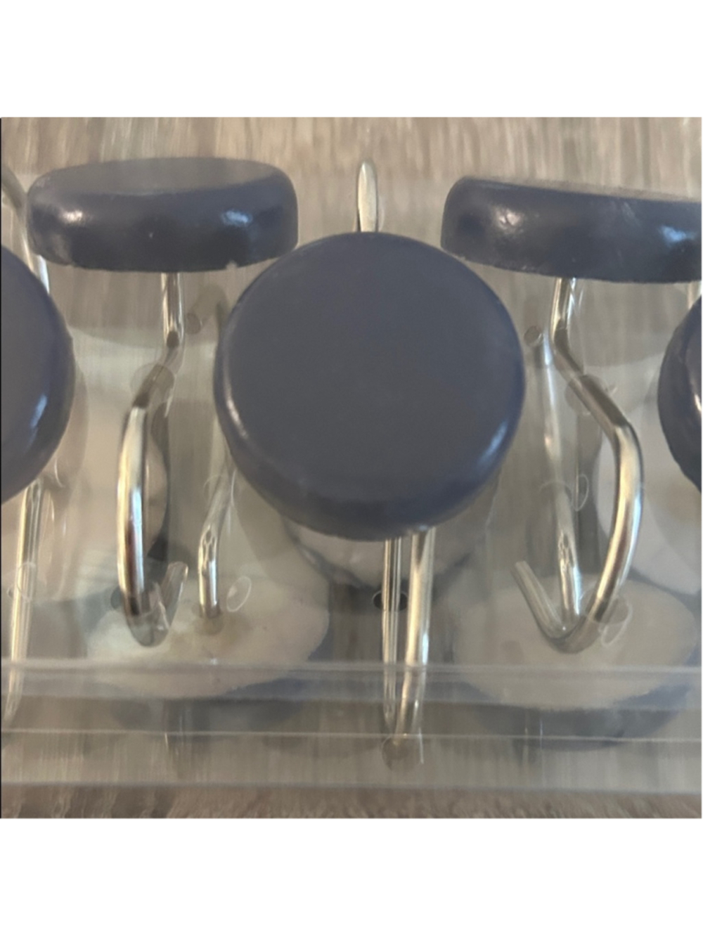 Dark Blue Shower Curtain Hooks - Picture 2 of 2